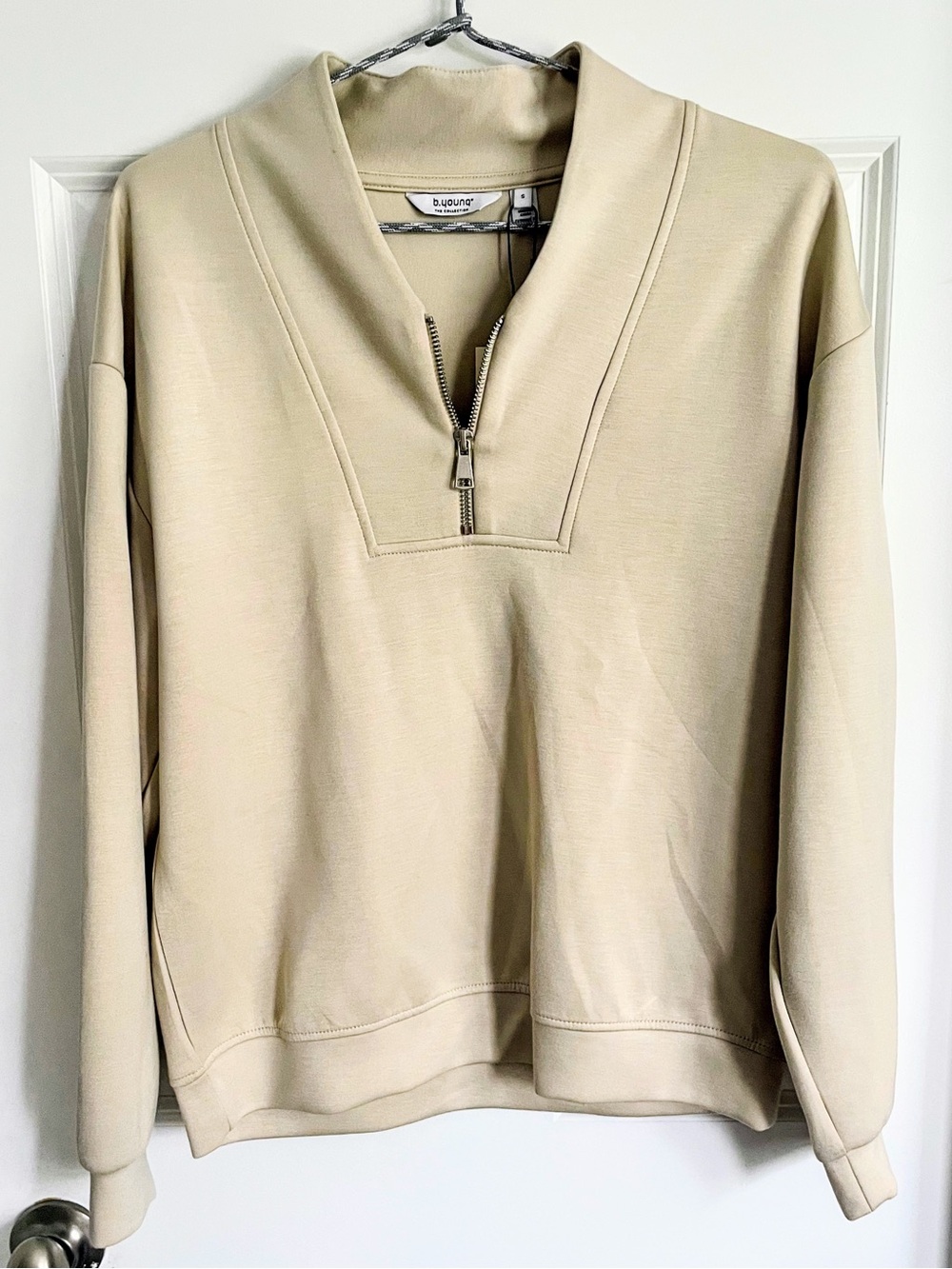 B.Young Women's Half-Zip Collared Sweatshirt